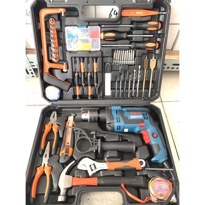 Bộ máy khoan valy tặng kèm bộ đồ nghề 100 chi tiết