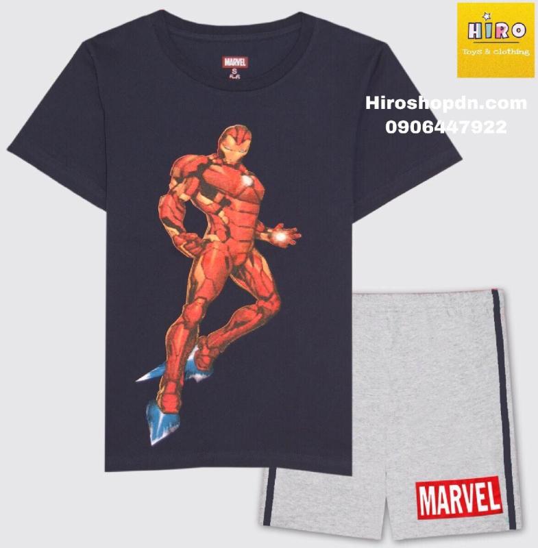 Nơi bán Đồ bộ bé trai size đại Marvel xuất khẩu bộ siêu anh hùng cho bé 15-50kg (đen)