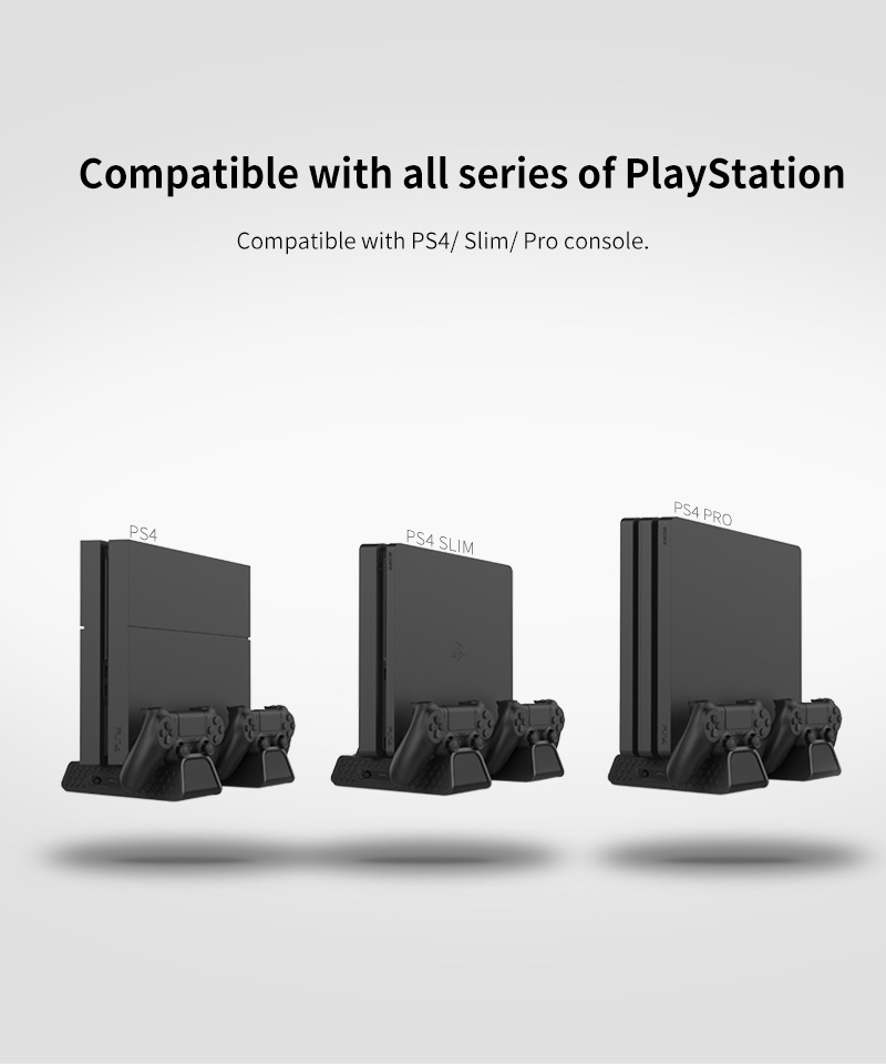 Đế Đứng Tản Nhiệt Kèm Khe Đựng Đĩa PS4 Fat/ Slim/ Pro - Dobe