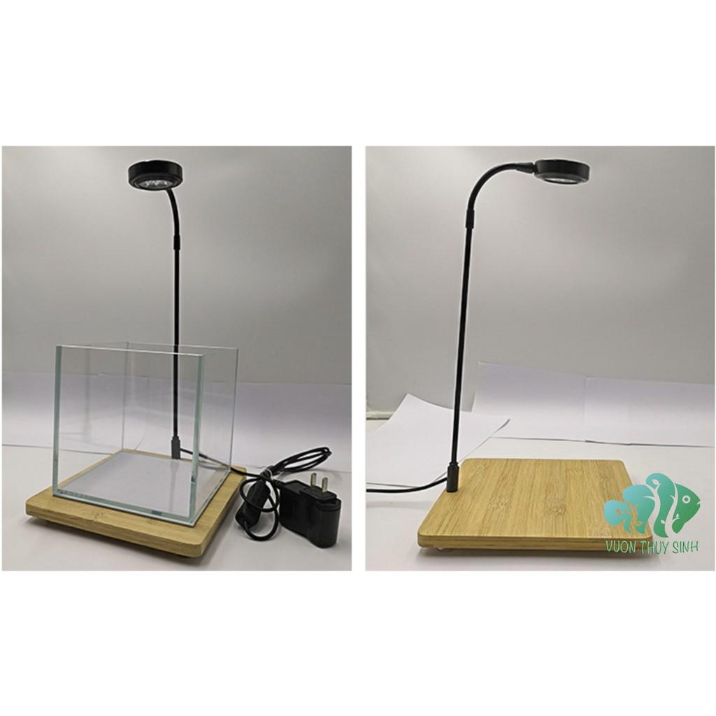 Đèn thuỷ sinh, tiểu cảnh mini đế gỗ 5W