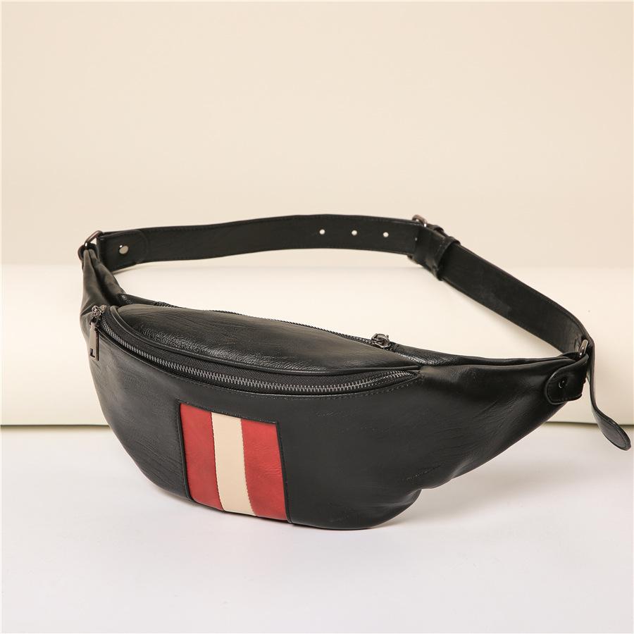 [Hot sale] bag tripe male Plaid high quality leather material
