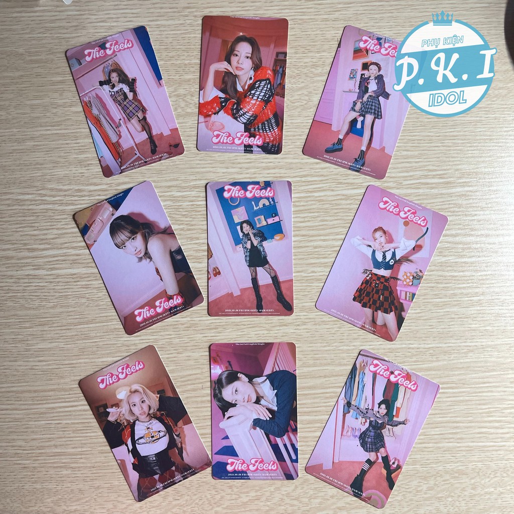 Bộ Card Twice MV The Feels Mới Nhất - Bo Góc Ép Lụa Siêu Bền