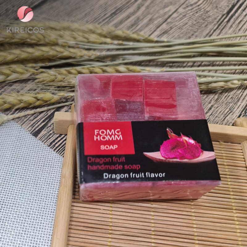 [HCM]Xà Phòng Tắm Rửa Tay Dưỡng Ẩm Hand Made Vuông Đủ Mùi 100G - Dragon fruit - kireicos