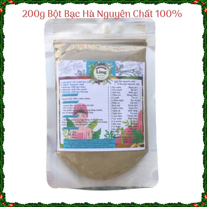 Bột Bạc Hà 200g sấy lạnh nguyên chất thiên nhiên 100% có giấy VSATTP và ĐKKD dùng đa công dụng