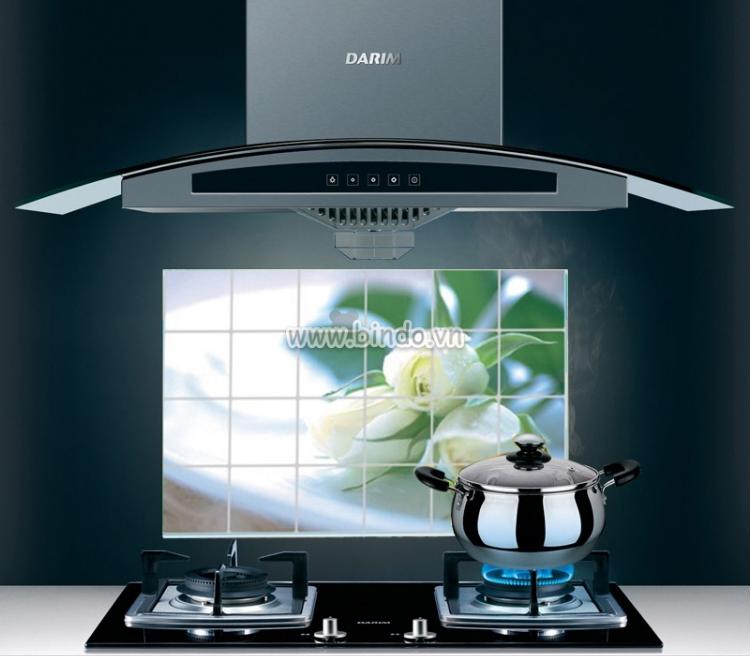 [HCM]Decal dán bếp tráng nhôm - Hoa hồng trắng
