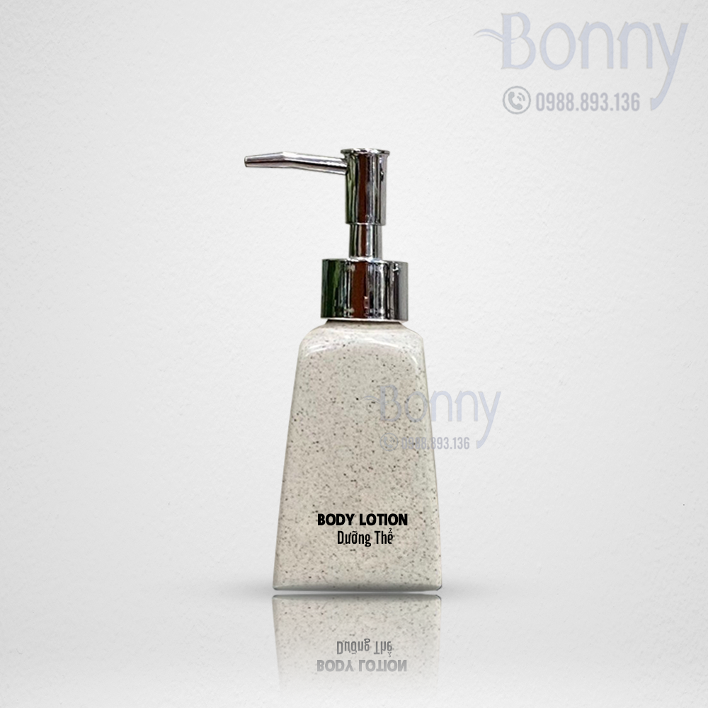 Bình sứ đựng nước rửa tay, lọ sứ đựng dầu gội, sữa tắm gốm sứ bát tràng cao cấp, bình thang cát trắng 220ml