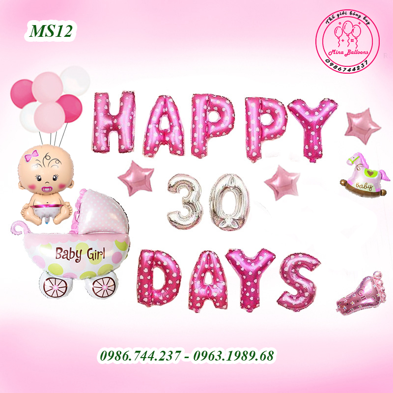 Set Bóng Trang Trí Đầy Tháng Cho Bé Yêu