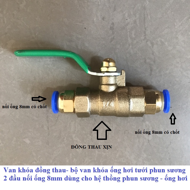 Van khóa ống phun sương ́8mm | khóa ống phun sương 8mm | bộ van khóa ống hơi tưới phun sương 8mm | khóa đồng phun sương 8mm
