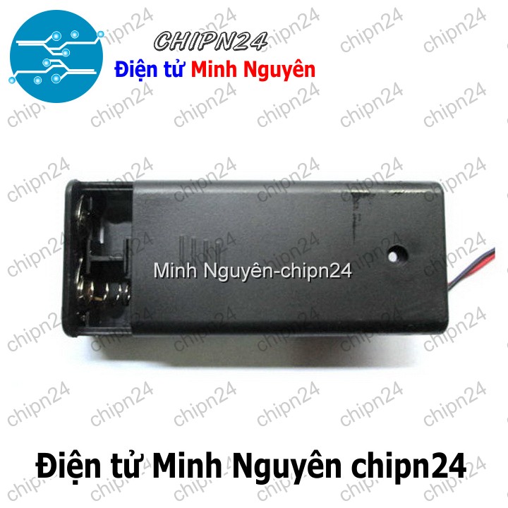 [2 cái] (C10) Hộp Đế pin 2 viên AA (có nắp, có công tắc) - HH000598