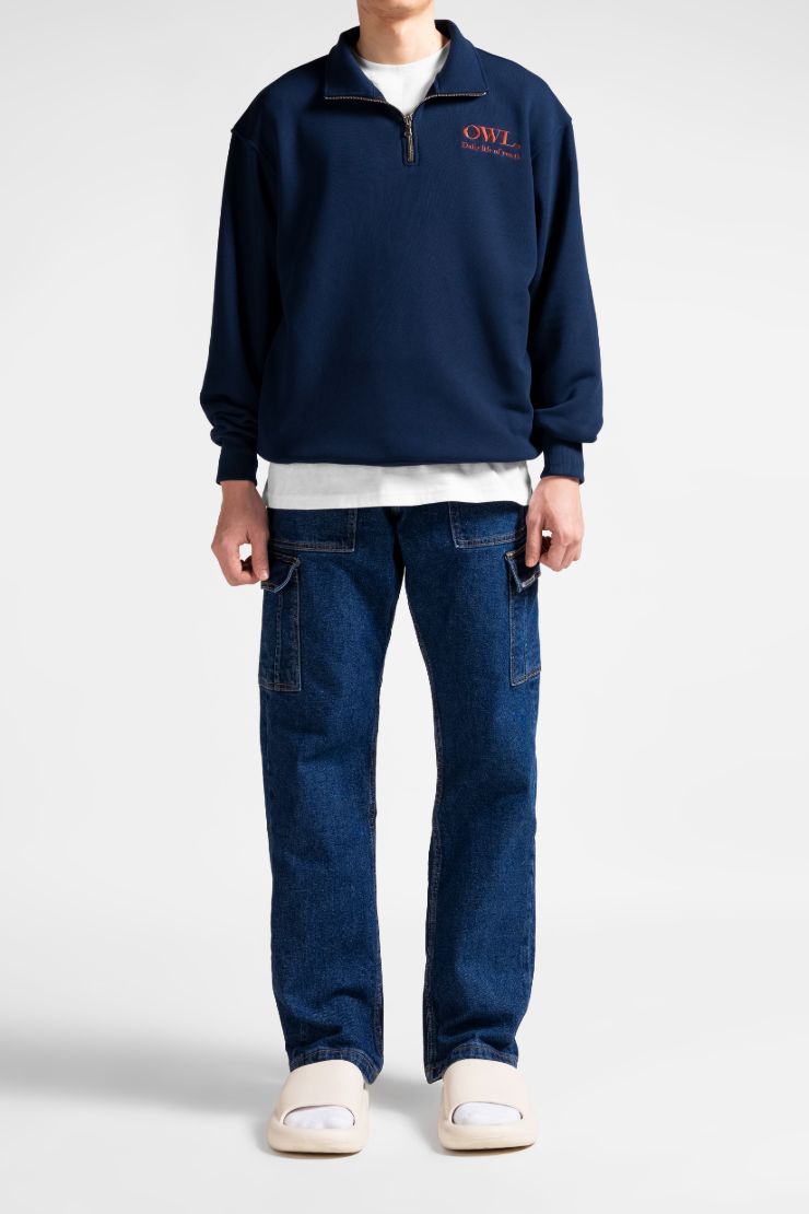 Quần jean Owlbrand Cargo V2/Xanh đậm