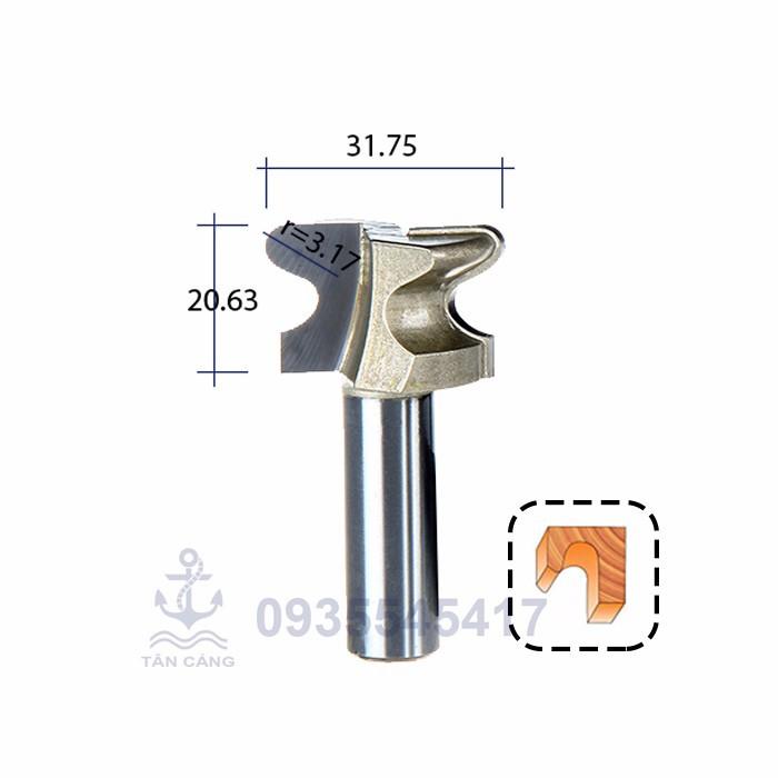 Mũi router tạo tay nắm âm tideway 31.75 mm cốt 12,7 mm