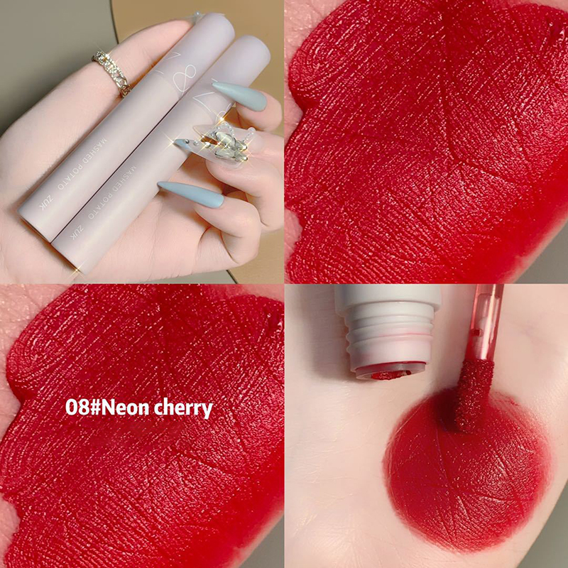 Tulle nhung mờ môi bùn rỉ sét màu đỏ nâu nữ sinh trang điểm trong nước son môi -1 cái/YIDA