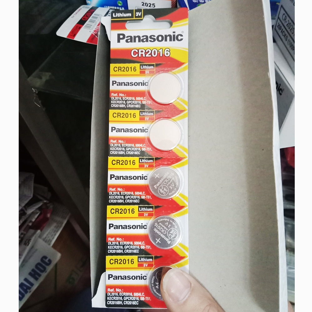 Combo 5 viên pin CR2016 Panasonic Lithium 3V chính hãng