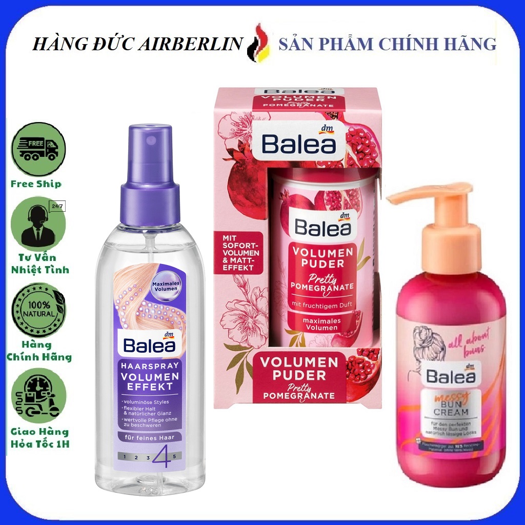 [Hàng Đức chính hãng.HN] Bột kem xịt làm phồng chân tóc Balea hàng Đức đủ bill {hangducairberlin}