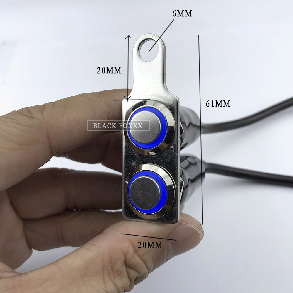 [HCM]Công Tắc Led 2 Nút On Off Gắn Cùm Xe [ 2 Nút Dọc ]