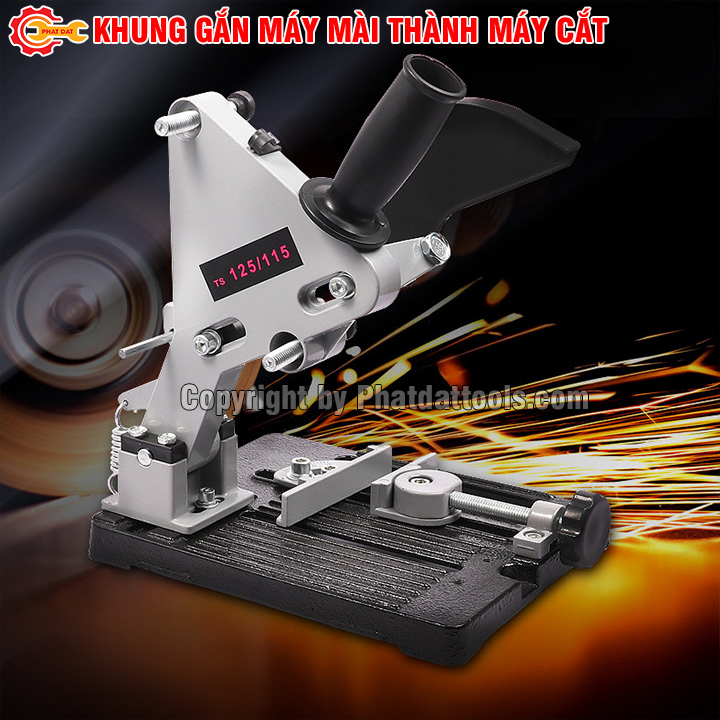 Khung gắn máy mài thành máy cắt bàn mini