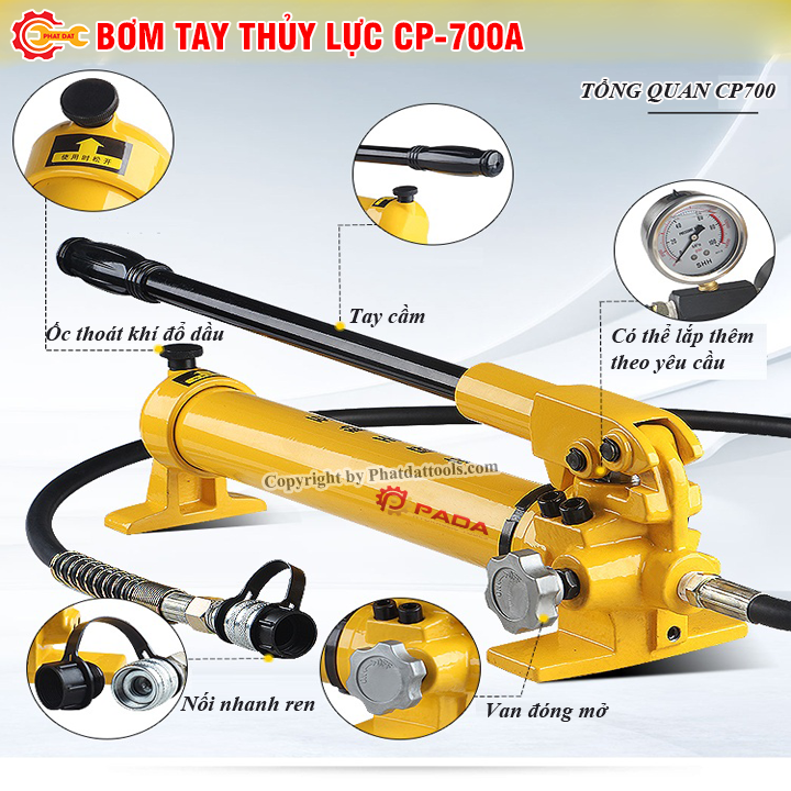 Bơm tay thủy lực CP700, Hàng chính hãng PADA - Bảo hành 6 tháng