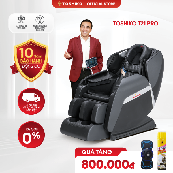 Ghế Massage Toàn Thân Đa Năng Toshiko T21 PRO điều khiển ghế bằng giọng nói tiếng Việt, Chức năng massage tổ hợp 15 bài theo công nghệ tiên tiến, nhiệt hồng ngoại cao cấp