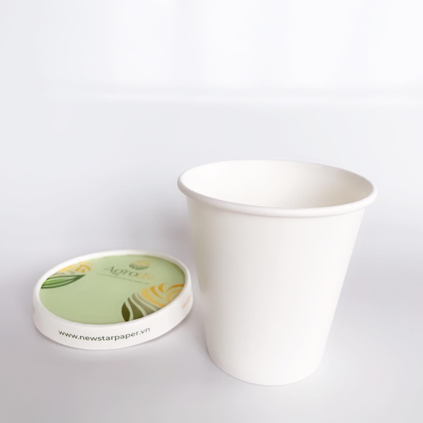 Ly 10oz~295ml - Combo 10  ly giấy & 10 nắp giấy