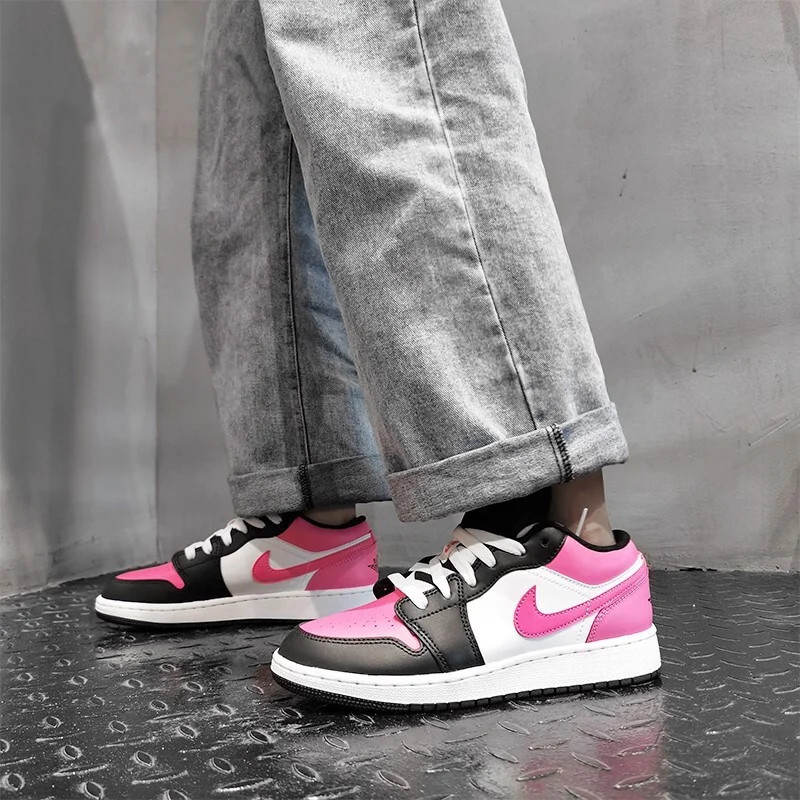 Giày Sneaker Nam Nữ Air J0rdan 1 Low Pinksicle ( Giày Thể Thao JD1 Hồng Đen)
