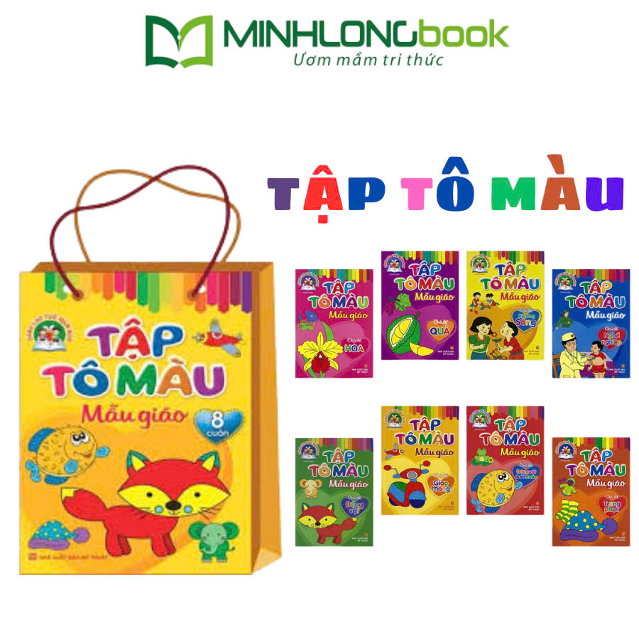 Sách: Combo Tập Tô Màu Mẫu Giáo ( Túi 8 Cuốn)