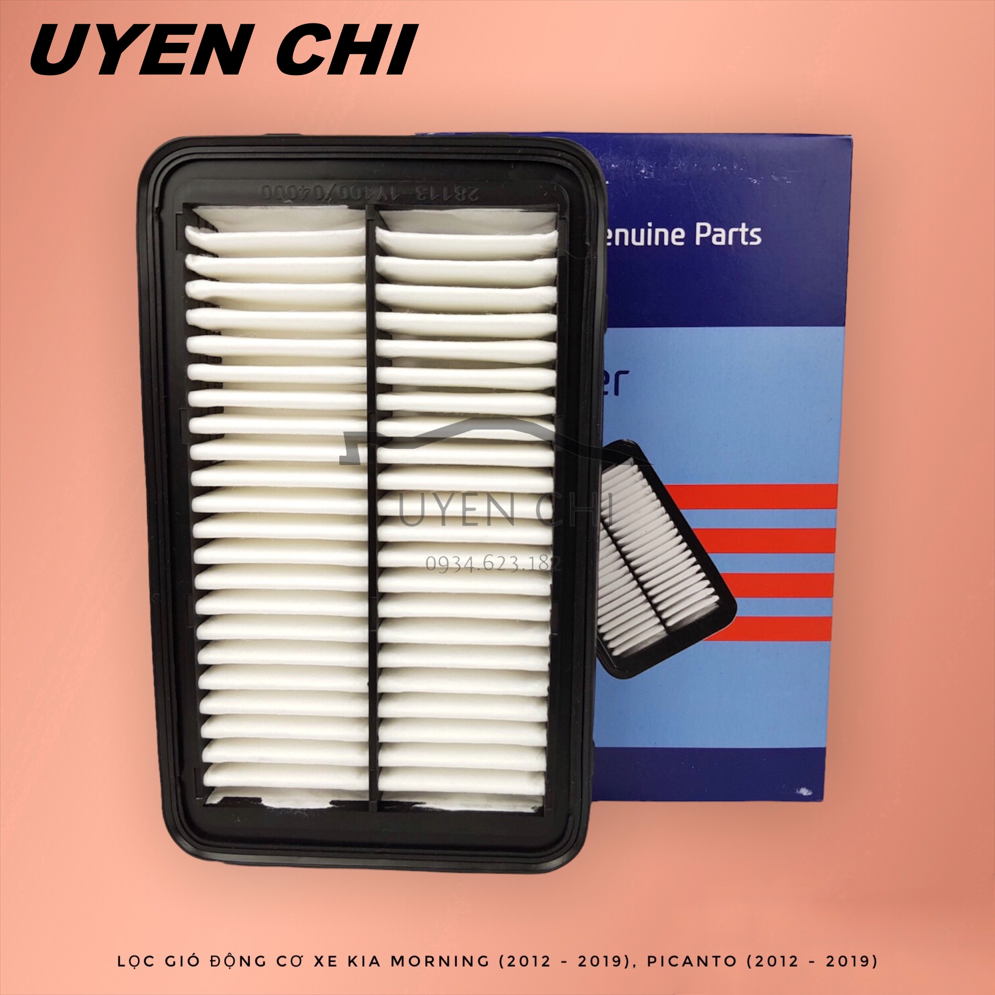 Lọc gió động cơ xe Kia Morning (2012 - 2021), Picanto (2012 - 2021) (Mã sản phẩm: 281131Y100 / 2811304000)
