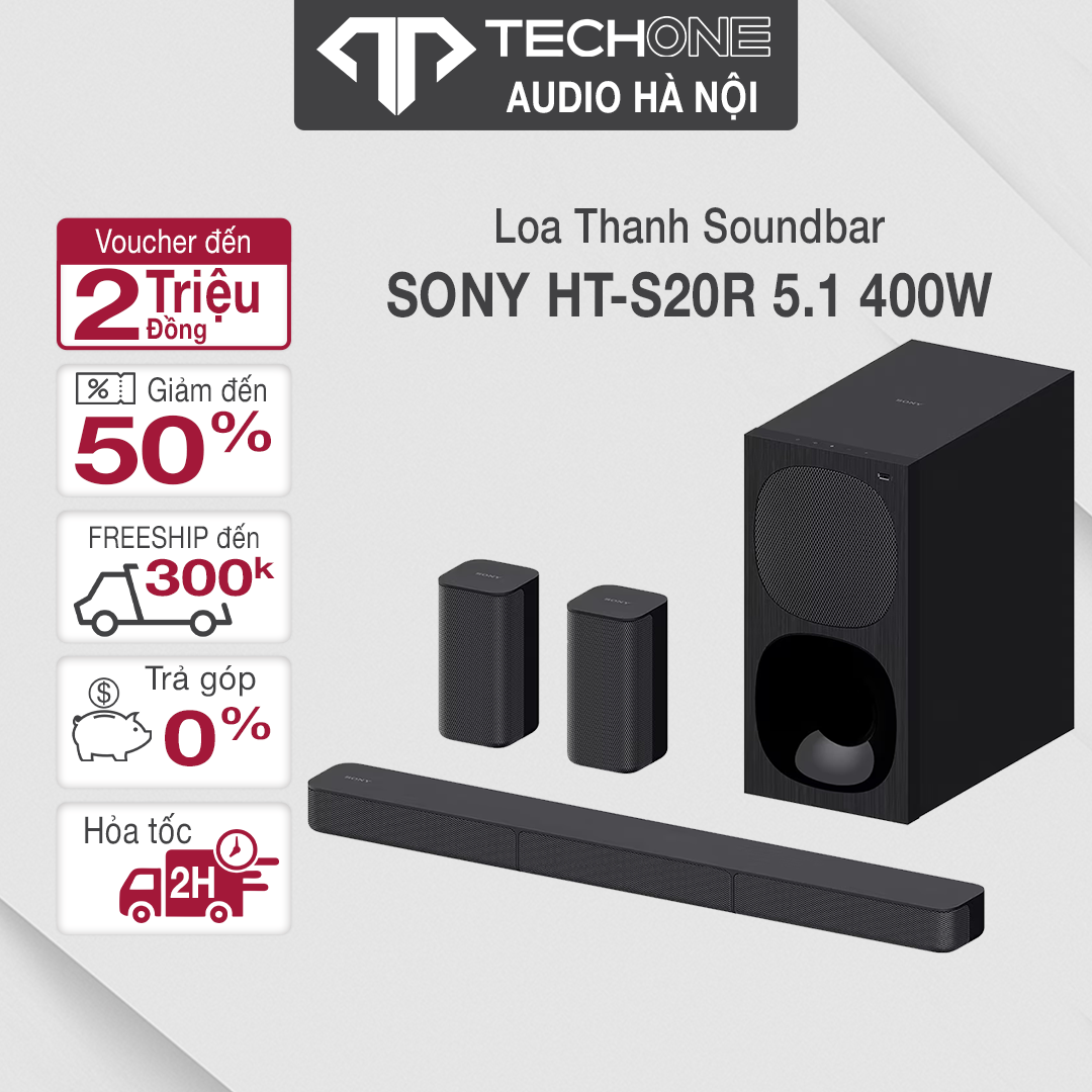 [Trả góp 0%] Dàn âm thanh SONY HT-S20R 5.1ch công suất 400W hàng chính hãng cao cấp Bảo Hành 12 Tháng