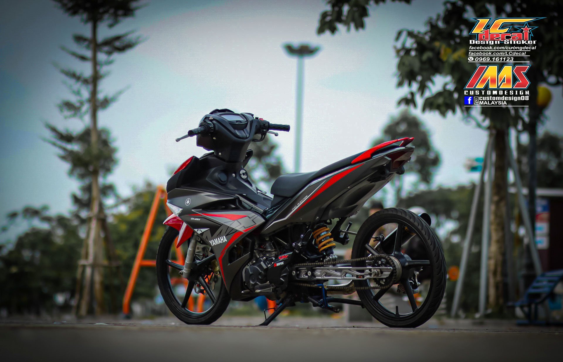 Tem rời mẫu mx king đỏ đen cho exciter 150 xám đỏ - tem chuẩn form không bay màu