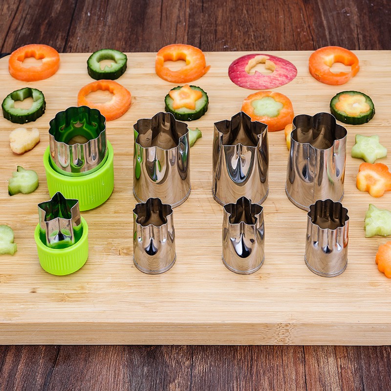 Bộ Tỉa Rau Củ, Dụng Cụ Cắt Tỉa Hoa Quả Đa Năng 8 món, BỘ DẬP TỈA CỦ QUẢ 8 MÓN ĐA NĂNG