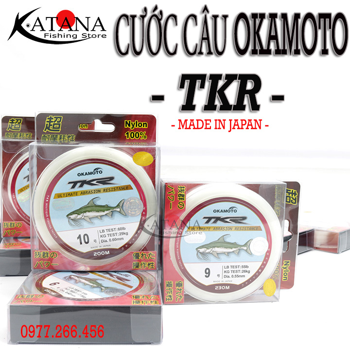 Cước câu okamoto tkr - chính hãng / cước tàng hình 210k/1 cuộn