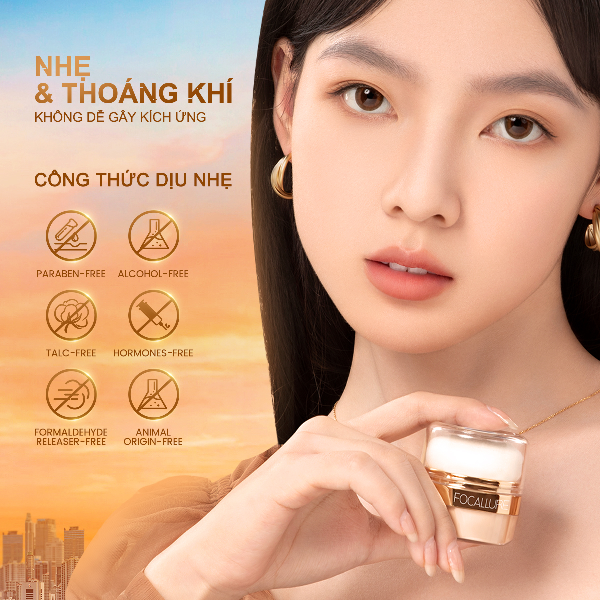 (HSD: 12/2025) FOCALLURE Phấn Đa Năng Phấn phủ Và Má Hồng Kiểm Soát Dầu 6g