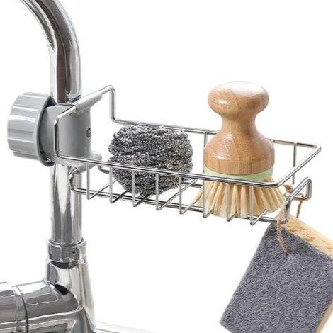 [HCM]GIÁ ĐỂ MIẾNG RỬA CHÉN BẰNG INOX - KỆ INOX 304 KHÔNG GỈ ĐỰNG LƯỚI RỬA BÁT CỌ XOONG BÀN CHẢI XÀ BÔNG TREO VÒI NƯỚC BỒN RỬA BÁT