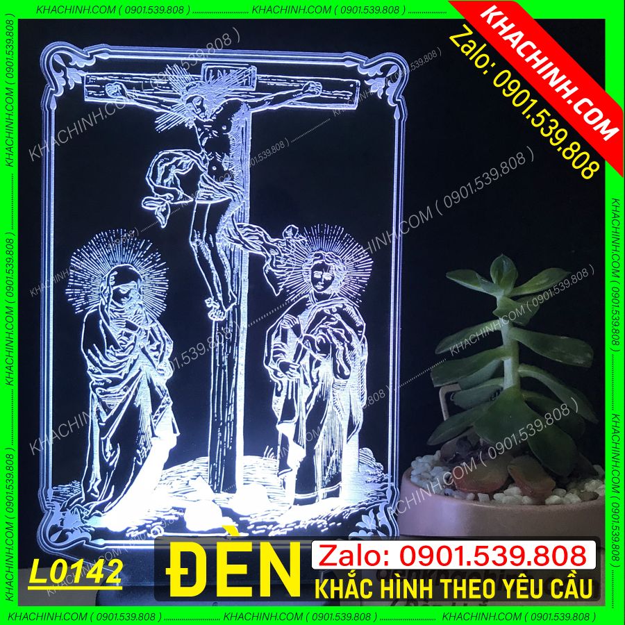 Đèn Led 16 Màu Hình CÔNG GIÁO - CHÚA – Qùa Tặng, Đèn Trang Trí, Đèn Để Bàn, Đèn Phòng Ngủ, Thiết Kế Khắc Hình Theo Yêu Cầu