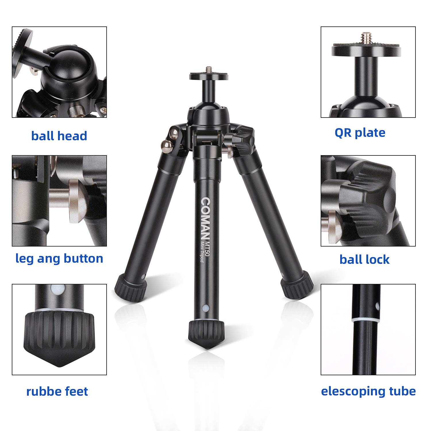 [HCM]Chân máy ảnh Coman Mini MT50
