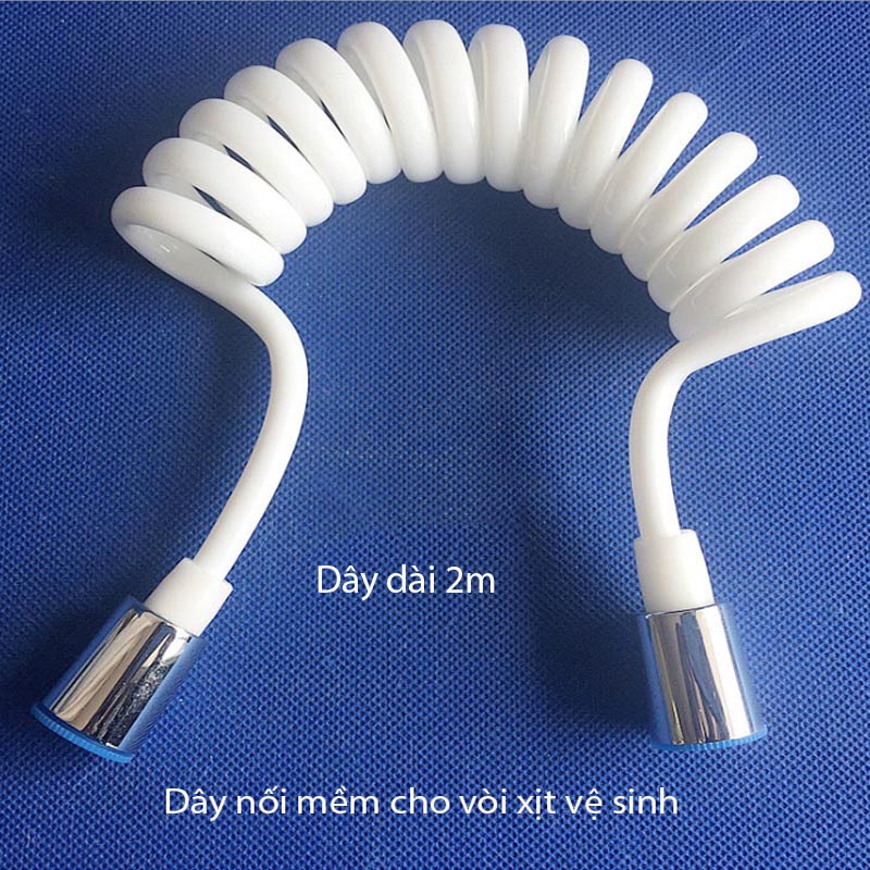 Dây nối mềm cho vòi xịt vệ sinh dài 1.5m-2m hoặc 3m tùy chọn, được uốn hình lò xo bằng nhựa PU