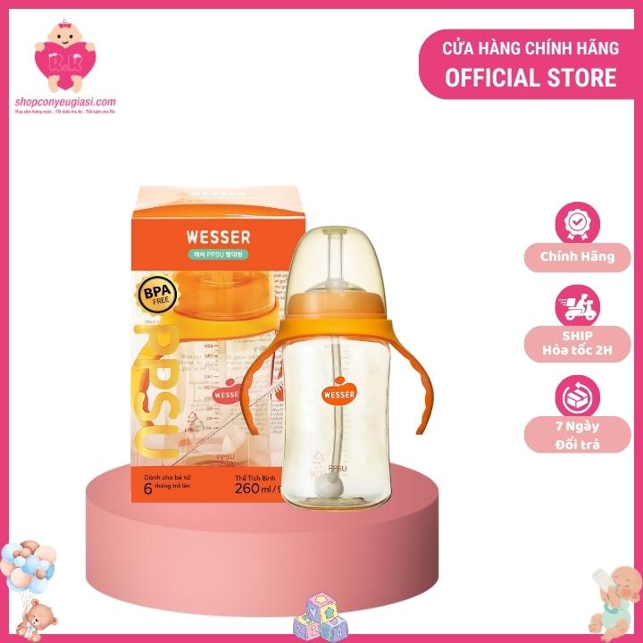 Bình Ống Hút Wesser PPSU Cổ Rộng 260ml