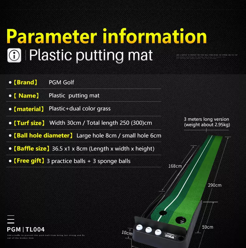 [Chính Hãng] THẢM TẬP PUTTING GOLF - PGM BLACK PP GOLF - TL004 (BEST SELLER)