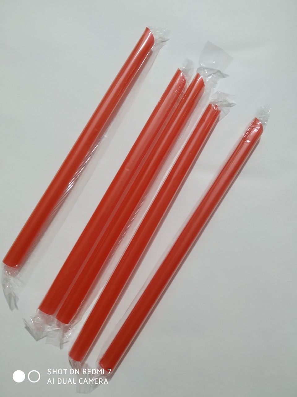 ỐNG HÚT TRÂN CHÂU MÀU ĐỎ CÓ MÀNG BỌC PHI 12 - 500gram