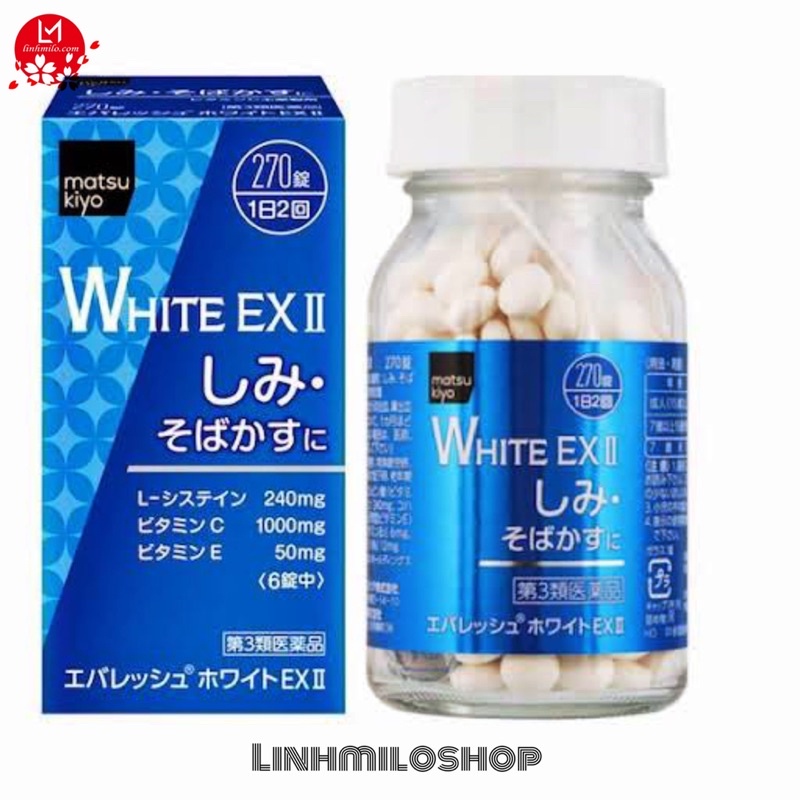 Viên uống trắng da Skin White EX II 270 viên Nhật Bản