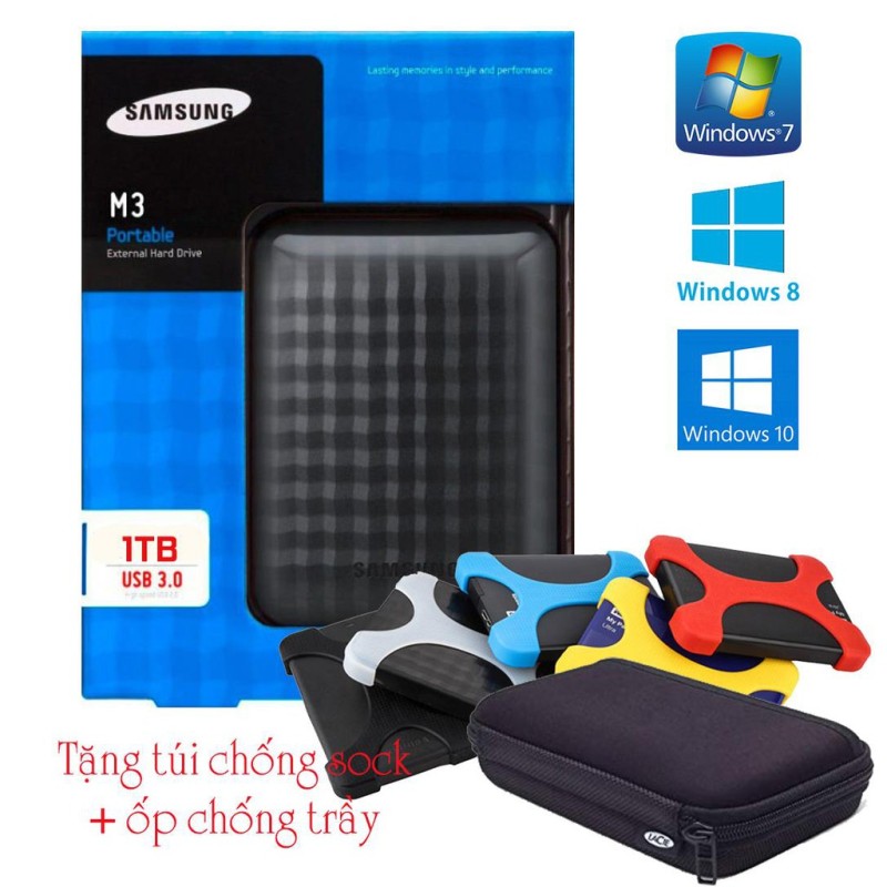 Bảng giá Ổ cứng di động Samsung M3 Portable 1TB(Tặng Túi chống sốc + Ốp chống trầy) Phong Vũ