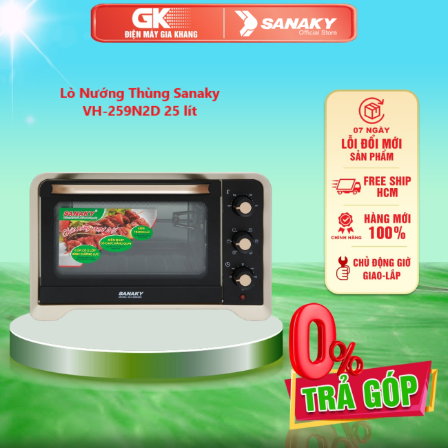 LÒ NƯỚNG SANAKY VH-259N2D 25 lít - LN.VH259N2D - GIAO TOÀN QUỐC - FREESHIP HCM - Voucher 10% tối đa 800K