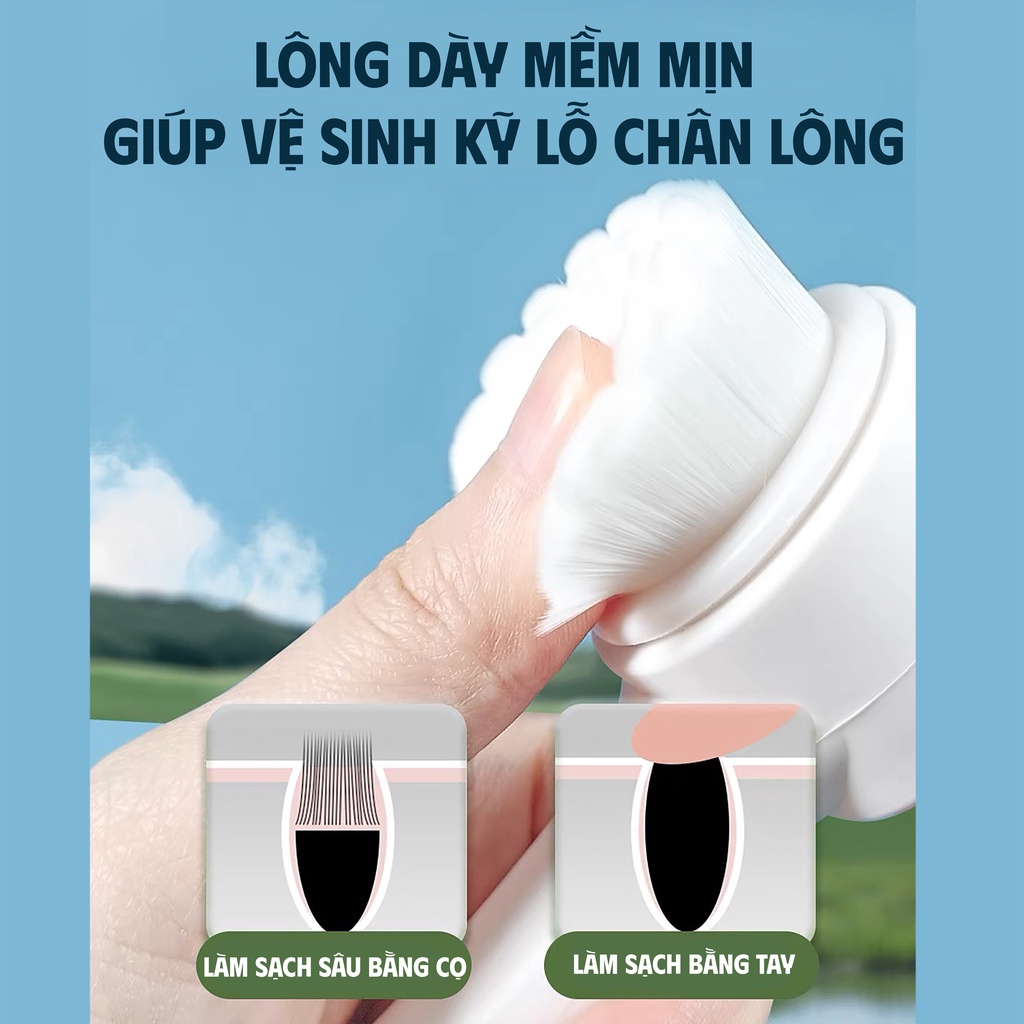 M'AYCREATE - Cọ rửa mặt và tẩy da chết 2 đầu
