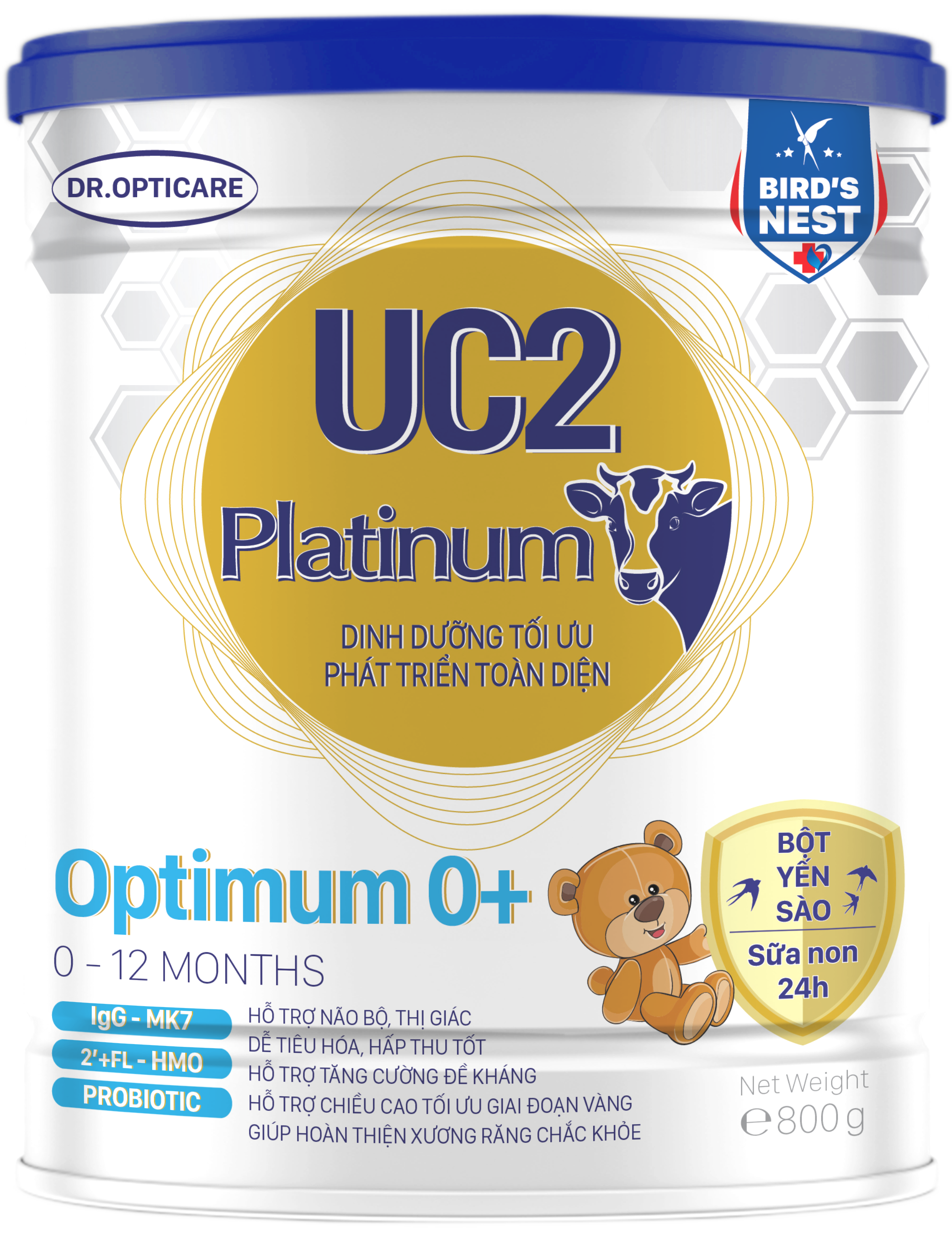Sữa bột UC2 Platinum Optimum 0+ 800g (giúp bé phát triển toàn diện, dành cho trẻ từ 0-12 tháng tuổi) - FreeShip Max - LOHAMART