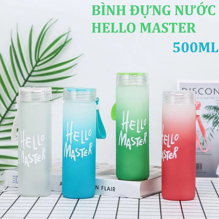 Hello Master water bottle 500ml glass water bottle