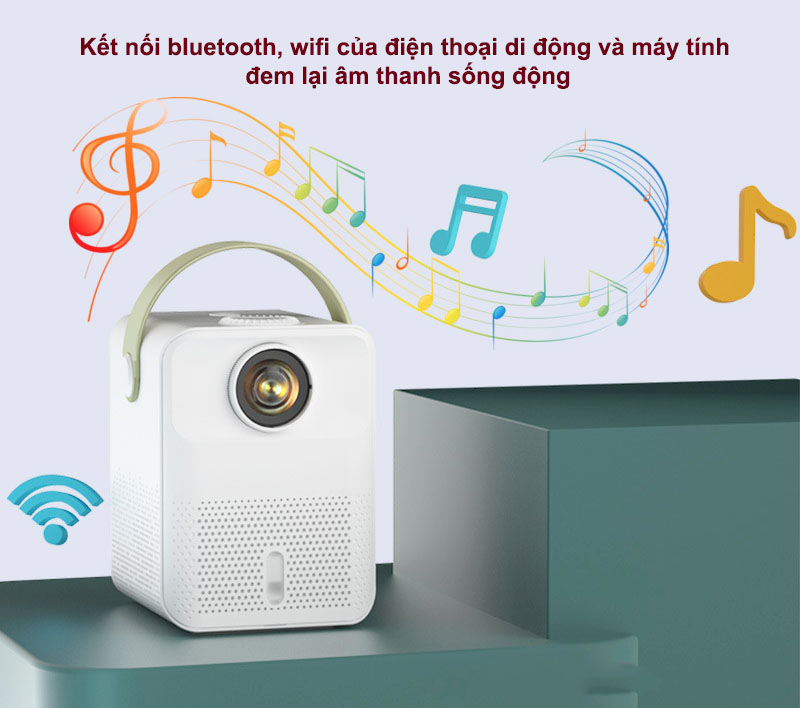Máy chiếu mini, máy chiếu, chiếu, máy chiếu mini giá rẻ, máy chiếu kết nối điện thoại, projector, Máy chiếu KAW K550 Full HD Kết Nối Hệ Điều Hành Android - Hỗ trợ 4K, kết nối wifi + bluetooth, nhỏ gọn - Bảo hành chính hãng