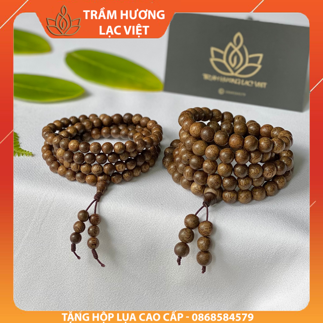 Vòng Tay Trầm Hương 108 Hạt 4 6 8mm Trầm Tốc Tự Nhiên Tay Nữ cầu May Mắn - Bình An - Tài Lộc