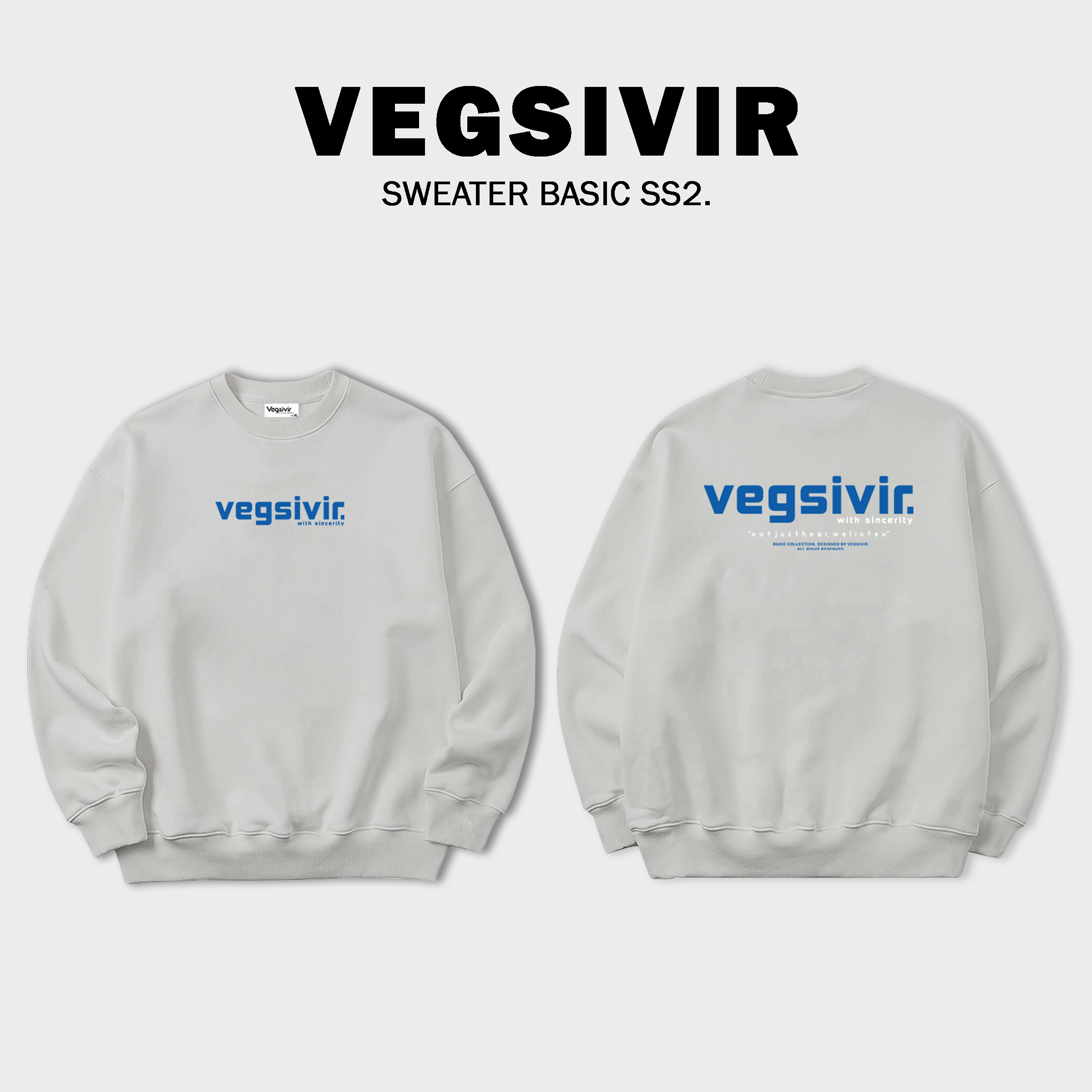Áo sweater nỉ chân cua VEGSIVIR - BASIC SS2