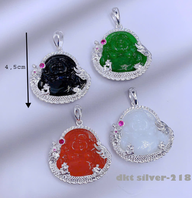 Mặt phật quan âm,di lạc bọc bạc 925 nguyên chất mang bình an thịnh vương