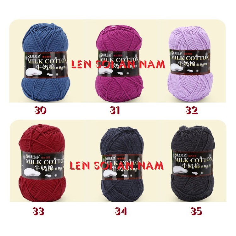 Len Đan Móc Milk Cotton 125Gram/Cuộn