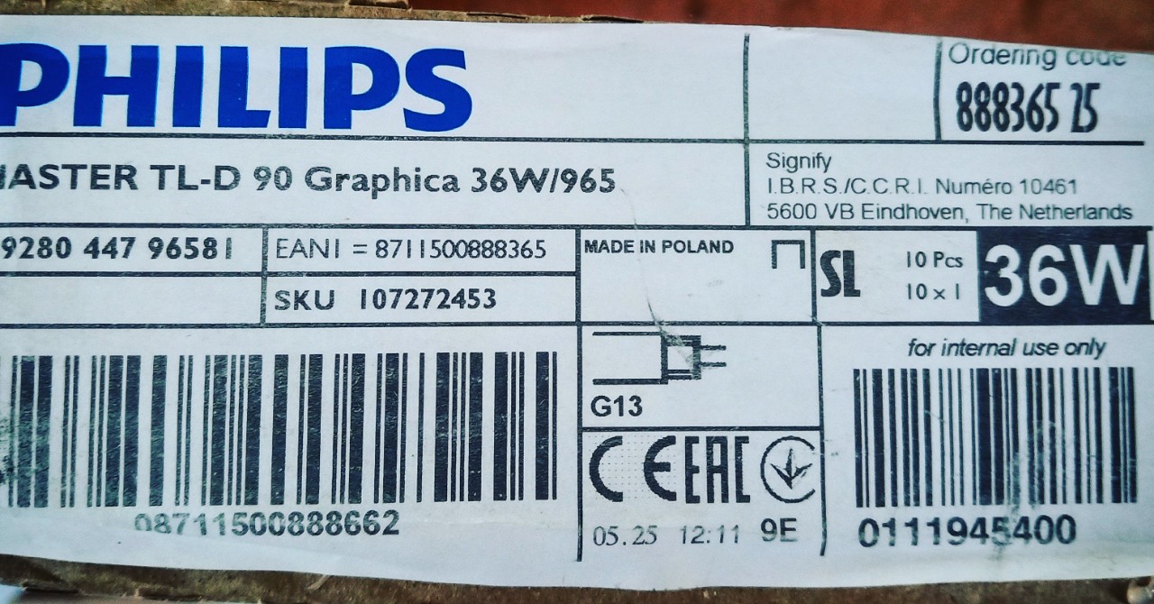 (SALE) Combo 2 Bóng so màu D65 Philips Graphica 36W/965 dài 1.2m